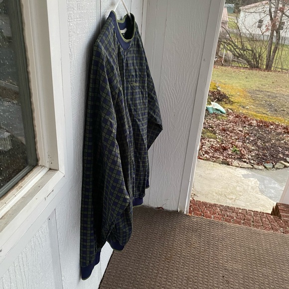 Catalina Nylon Navy Blue and Olive Green Plaid Vintage Windbreaker Size Large - Picture 9 of 17